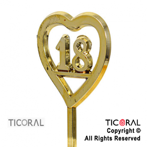PLAQUETA CORAZON N.18 ORO x 36